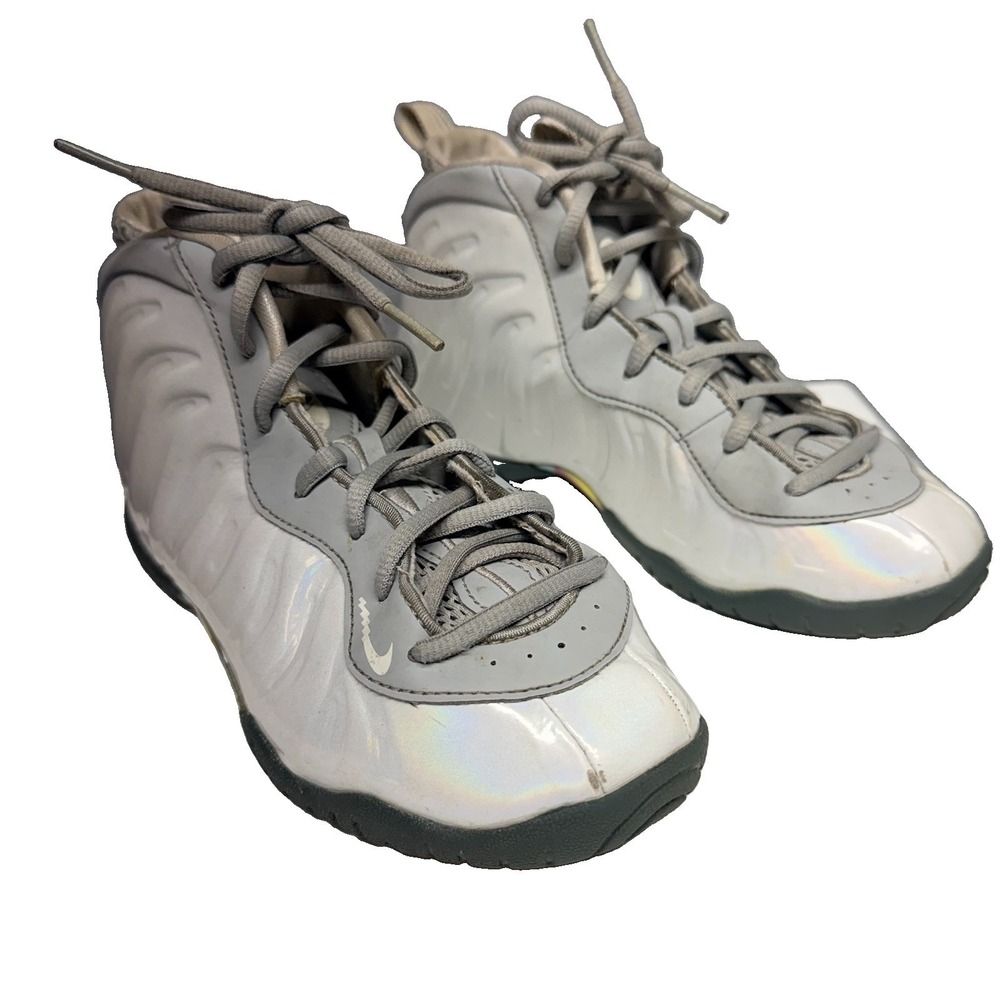 Nike Little Posite One‎ Iridescent Silver GS Youth Shoes US 3Y CU1052-001